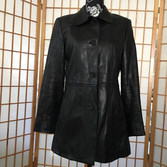Andrew Marc Jackets & Blazers - Genuine Leather Marc New York Black Jacket Collar